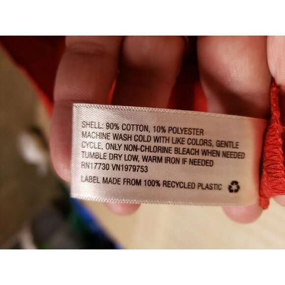 Universal Thread Womens Red Textured Print Gauzy Puff Sleeve Top Large - Picture 7 of 7